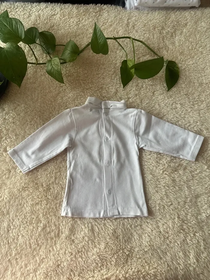 Sous pull col roulé blanc avec noeud - photo numéro 2