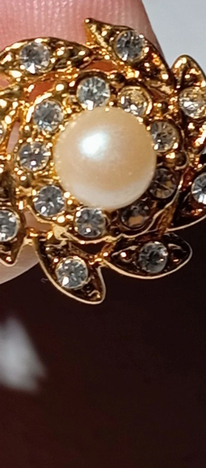 Clips d'oreilles chic strass et perle - photo numéro 3