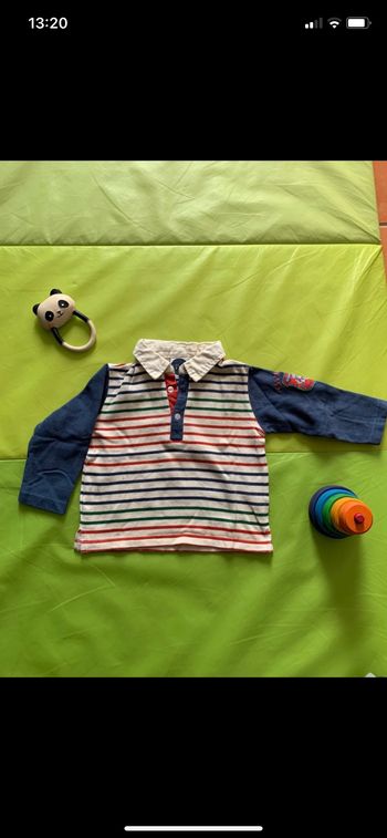 Polo rayé multicolore