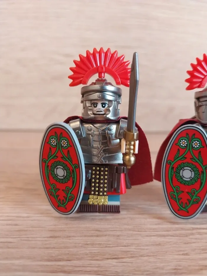 Figurines type lego 2 Centurions guerriers légionnaires romains - photo numéro 2