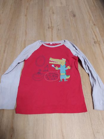 T-shirt haut du pyjama manches longues Du pareil au même 8 ans Crocodile