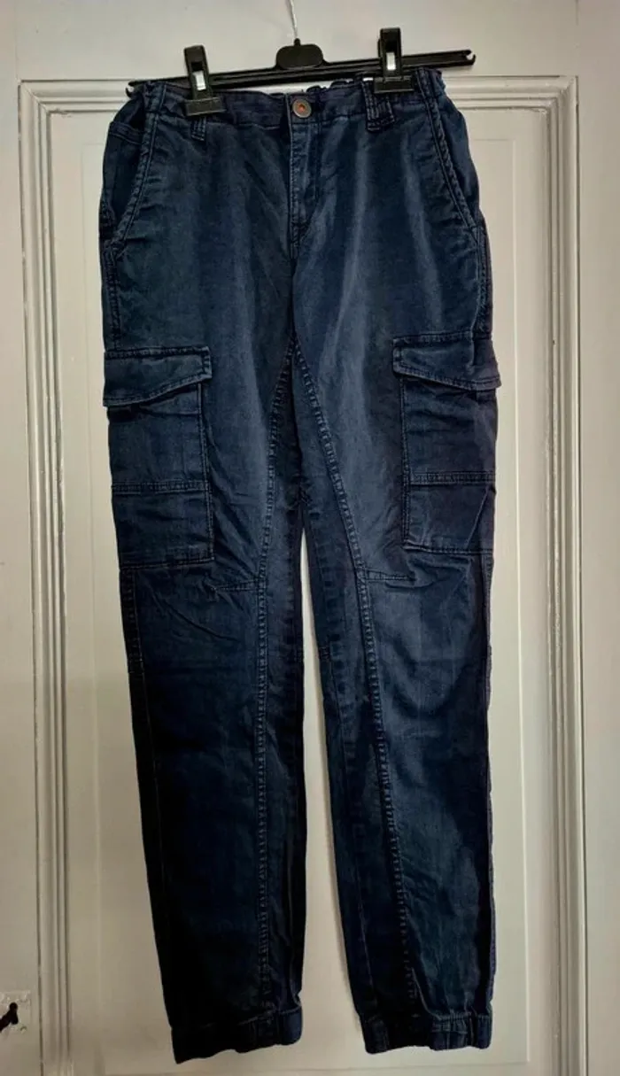 Pantalon cargo slim 170cm marine