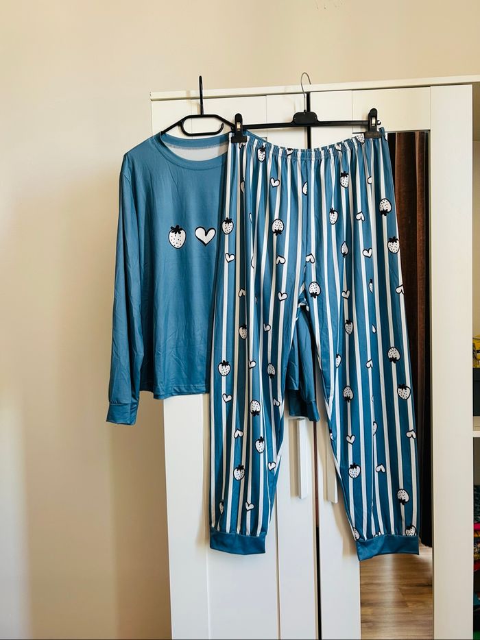 Ensemble de pyjama bleu à motifs Neuf Shein Taille XL