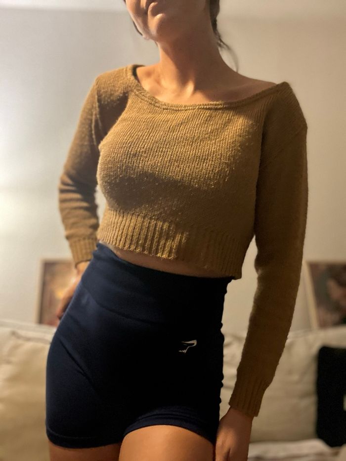 Top manche longue marron  fashionkilla taille S