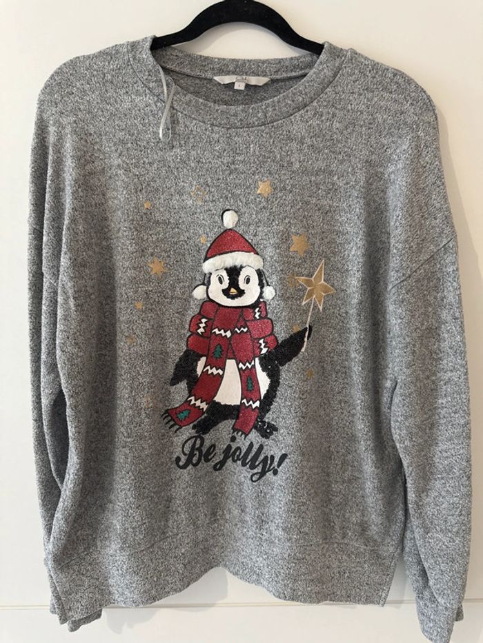 Pull de Noël femme pingouin – Taille L – Be jolly!
