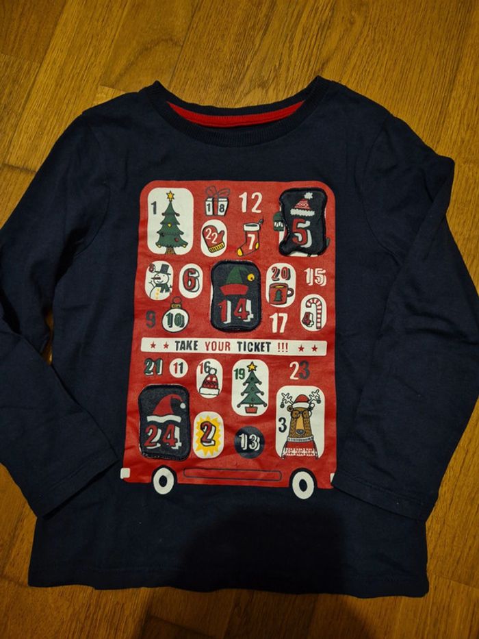 Tee-shirt marine calendrier de l avent taille 5 ans - photo numéro 2