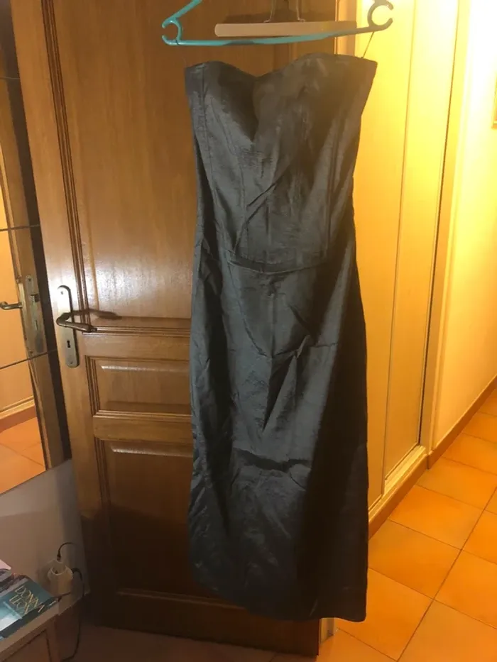 Robe de soirée bustier longue grise