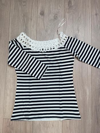 Teeshirt à rayures noir et blanc
