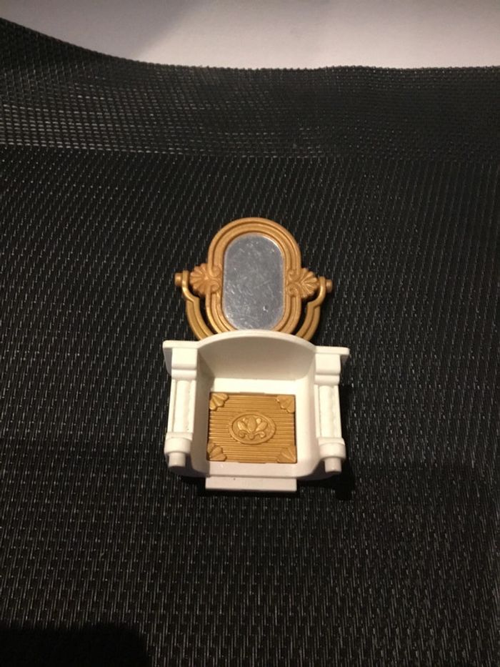 Playmobil meuble coiffeuse blanc et doré avec miroir pièces détachées maison château princesse - photo numéro 2
