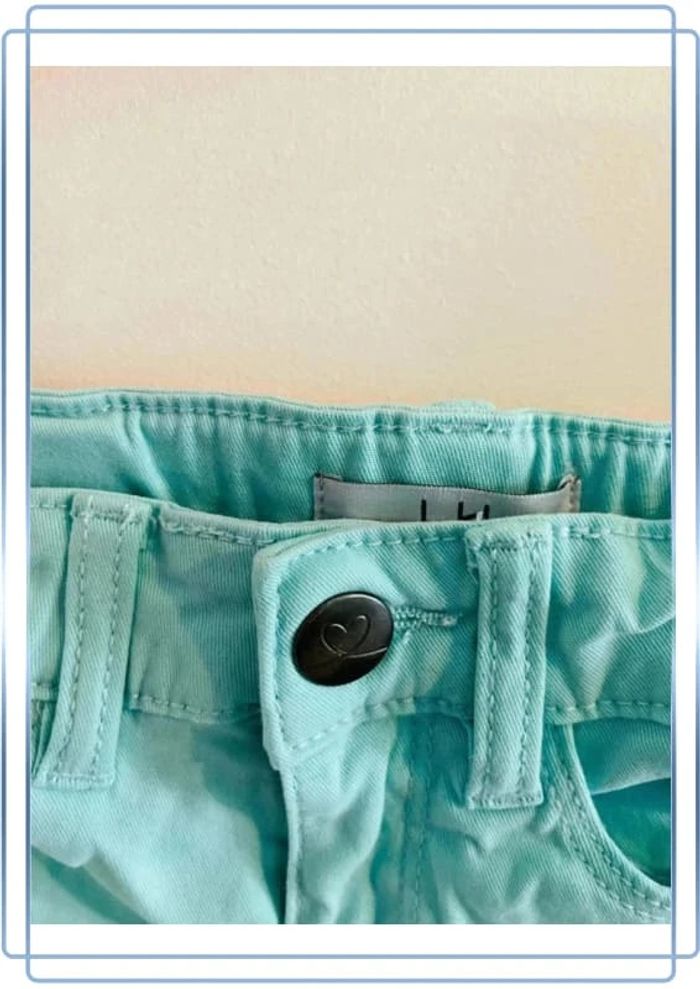 Magnifique short taille ajustable turquoise 6 ans la halle - photo numéro 3