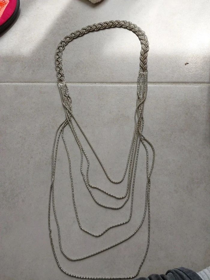 Collier fantaisie argenté