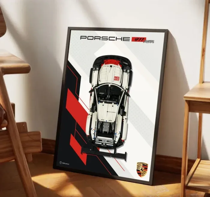 Affiche numérique Lego Technic - Porsche 911 RSR (50x70) - photo numéro 2