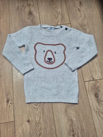 Pull gémo beige chiné "ourson" 4 ans état neuf