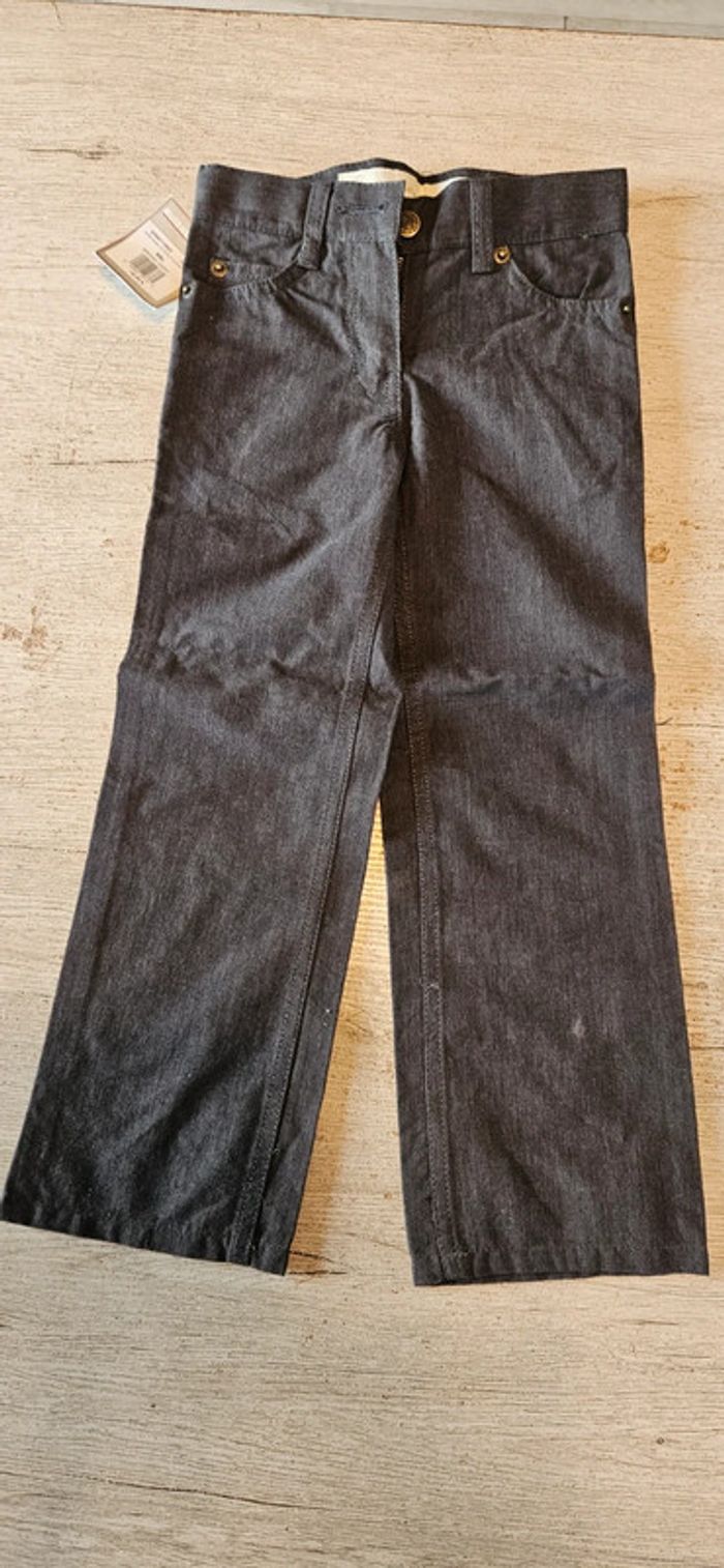 Pantalon classique droit gris très fonce, ajustable à la taille, Buissonnière, 4 ans, neuf - photo numéro 3