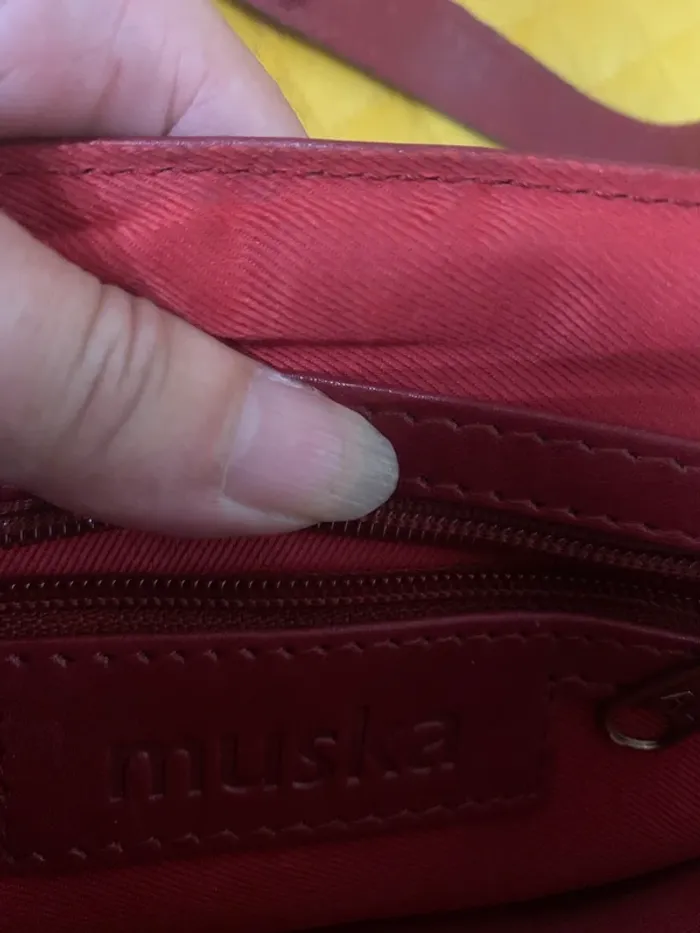 Sac à main Muska cuir bordeaux - photo numéro 11