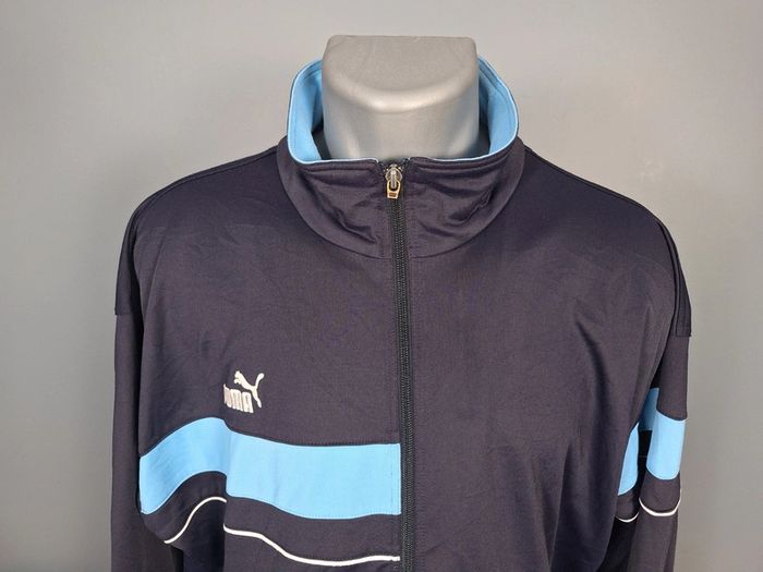 veste légère / Track jacket puma vintage/ homme - taille XL / bleu claire et bleu foncé- brodé (456) - photo numéro 2