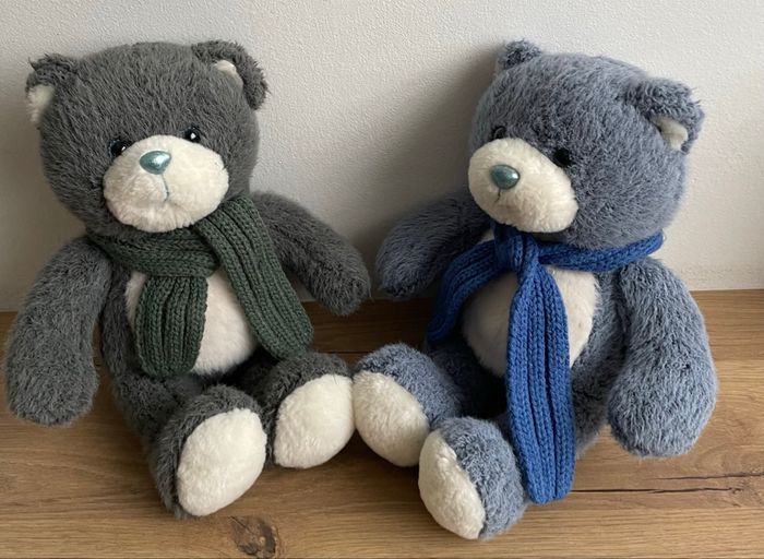 Lots 2 Ours en Peluche Bleu et Kaki