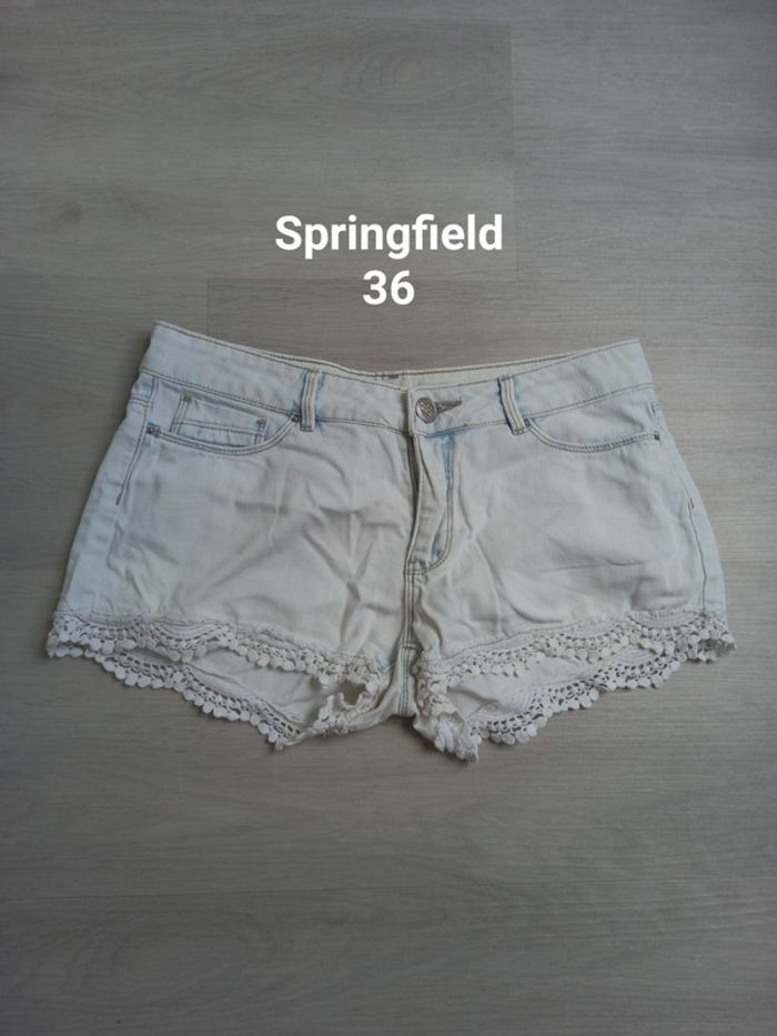 Superbe short en jeans avec dantelle Springfield taille 36