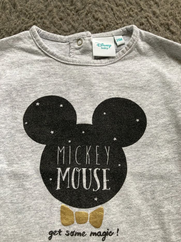 Teeshirt ML gris Mickey 24 mois - photo numéro 3