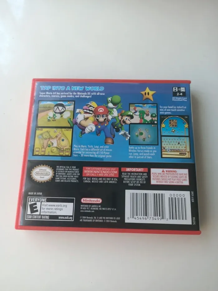 Boîte usa VIDE du Jeu Nintendo DS super Mario 64 - photo numéro 2