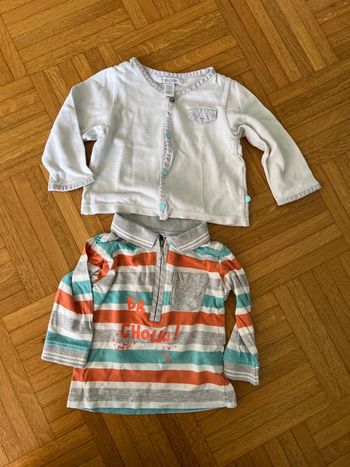 Lot 2 t-shirt manches longues 6mois