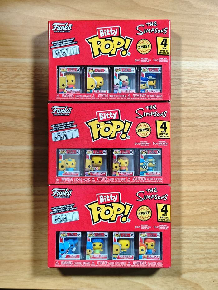 Lot Exclusif 3 Boîtes x4 Bitty Pop! - The Simpsons - 12 Personnages Cultes !