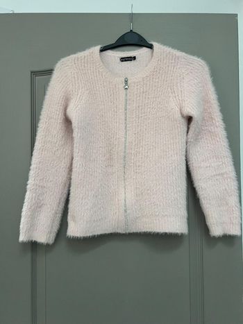 gilet rose pâle fille 10 ans
