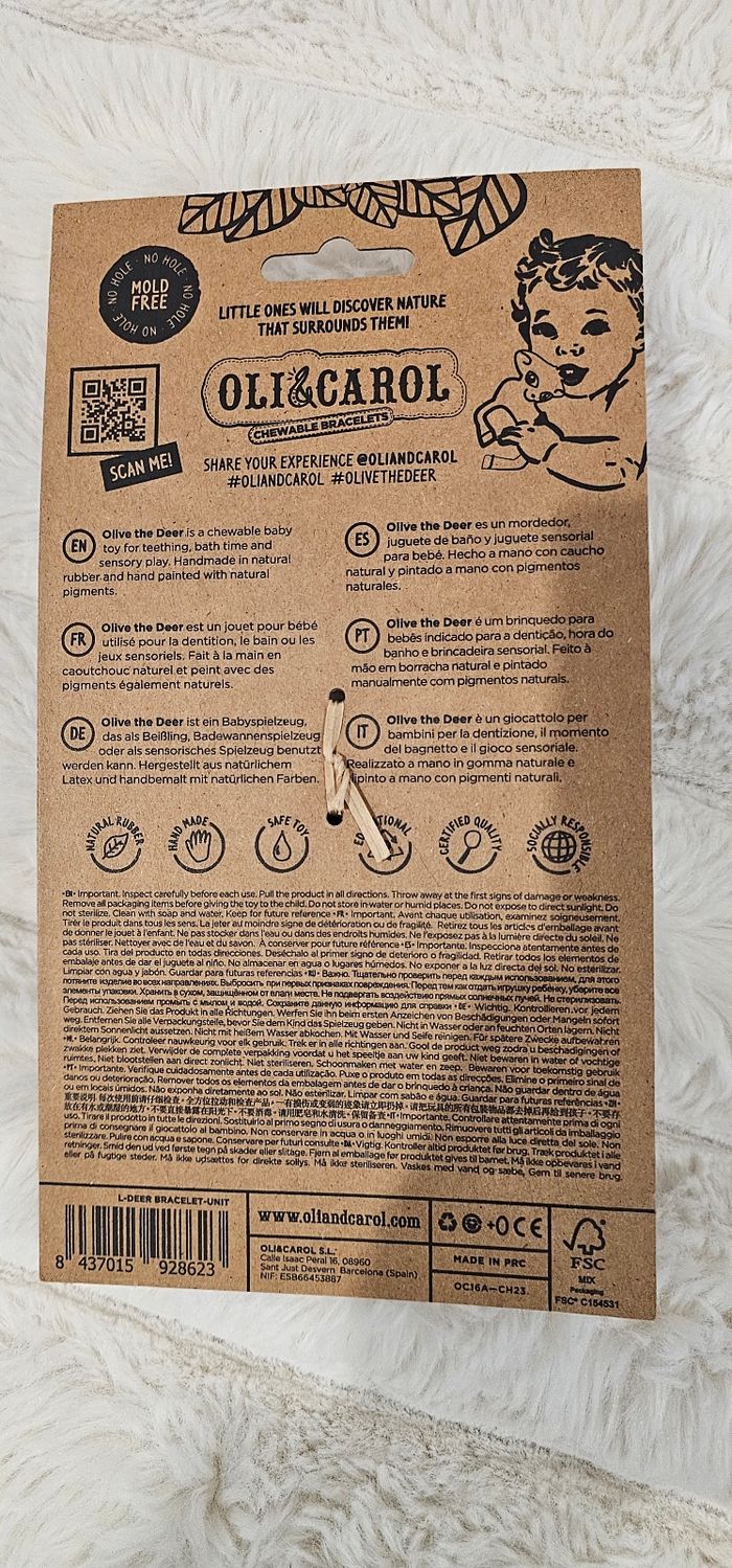 Bracelet de dentition et jouet de bain Olive la biche Neuf - photo numéro 4