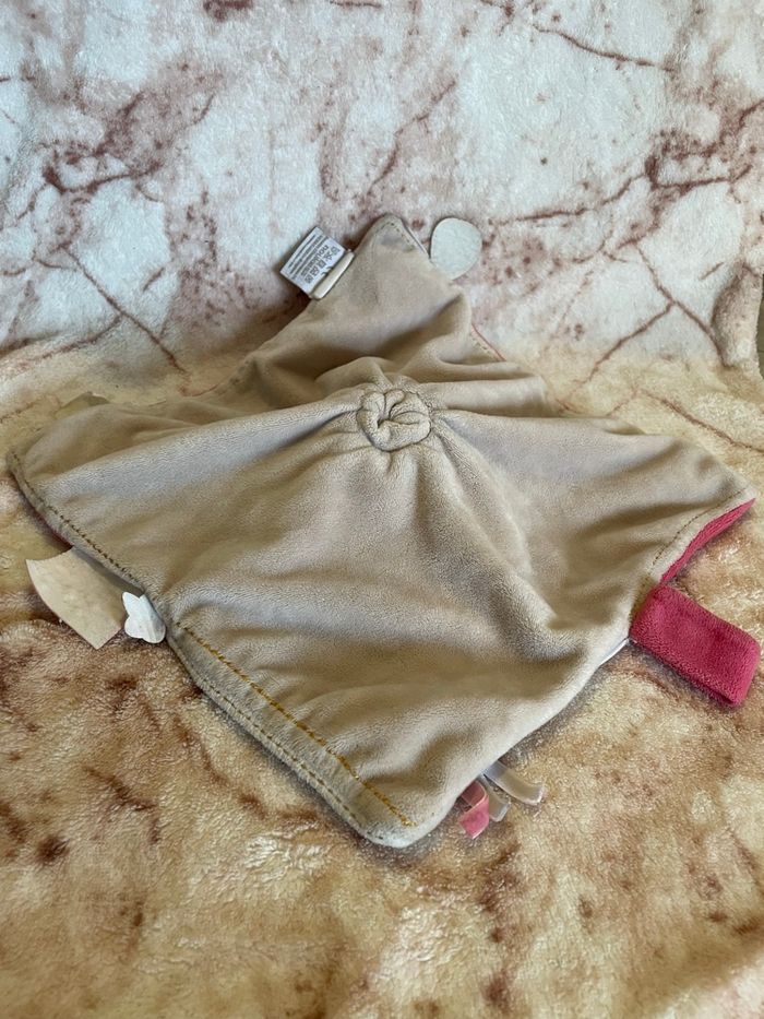 Doudou plat lapin rose beige blanc Anna et Pili Noukie’s Noukies - photo numéro 2
