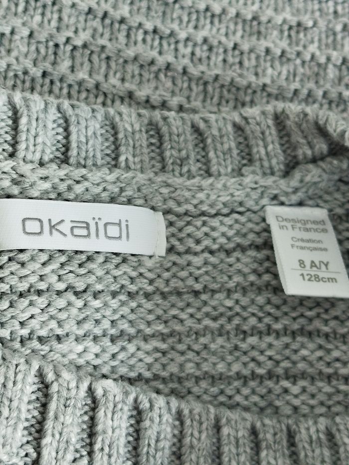 Robe manches courtes grise Okaïdi taille 8 ans - photo numéro 3
