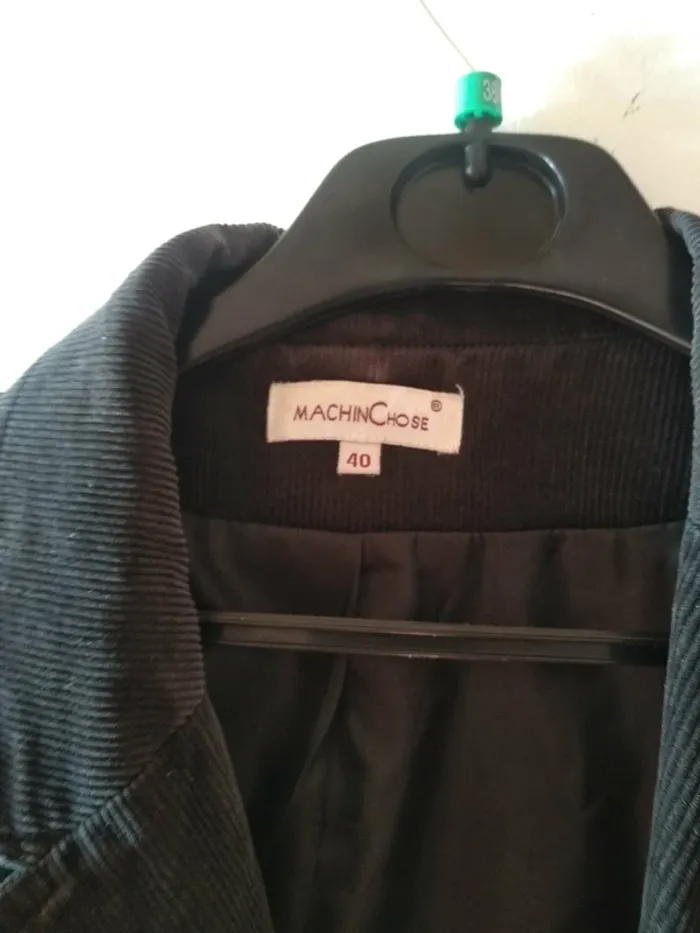 Veste Femme Velours Noire à côtes - photo numéro 5