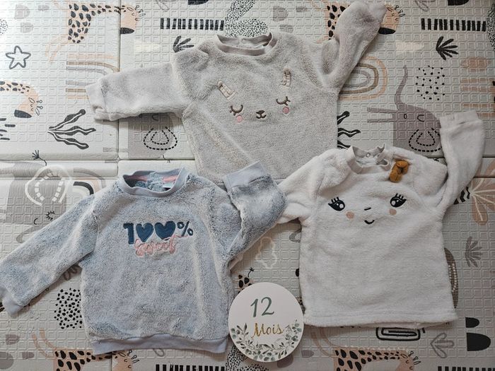 Lot 3 pulls chauds 12 mois