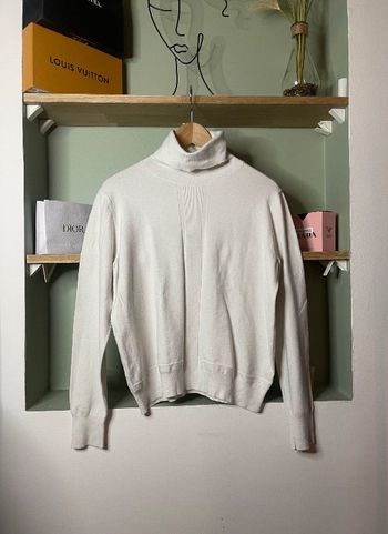 Pull col roulé Zara blanc hiver