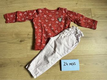Ensemble Jean rose et Sweat rouge Minnie