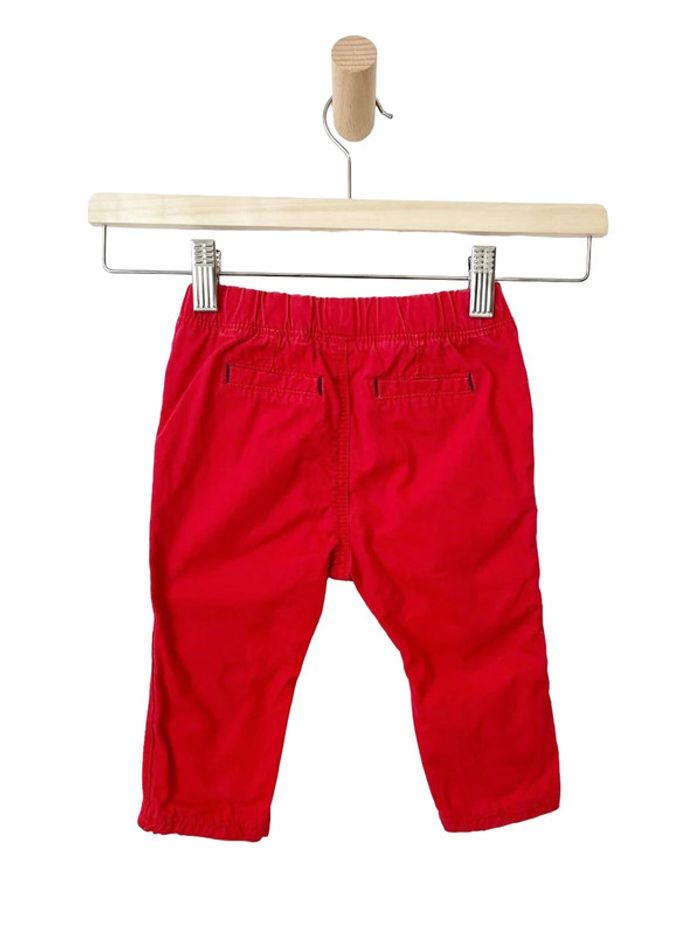 Pantalon confortable rouge, à taille élastique - Obaïbi 12 mois (74cm) - photo numéro 2