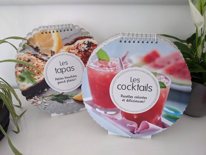 Lot de 2 livres chevalet " Les tapas " et " Les cocktails "