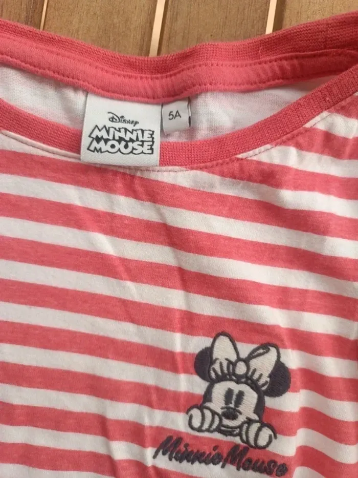 Tee shirt manches longues rayé Minnie 5 ans - photo numéro 2