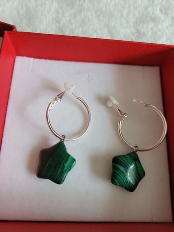 Clips creoles étoiles malachite