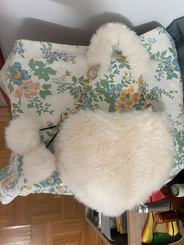 Sac à main élégant en fourrure synthétique avec poignée supérieure et bandoulière - photo numéro 8