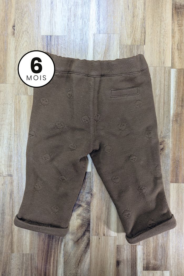 Pantalon marron taille réglable - Obaibi bébé 6 mois - photo numéro 2