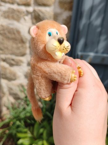 Figurine pince doigts vintage peluche lion