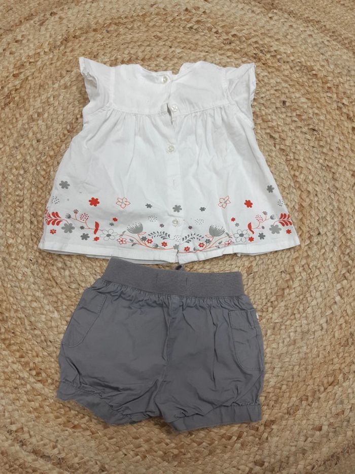 Tenue blouse manches courtes et short Vertbaudet 6 mois - photo numéro 7