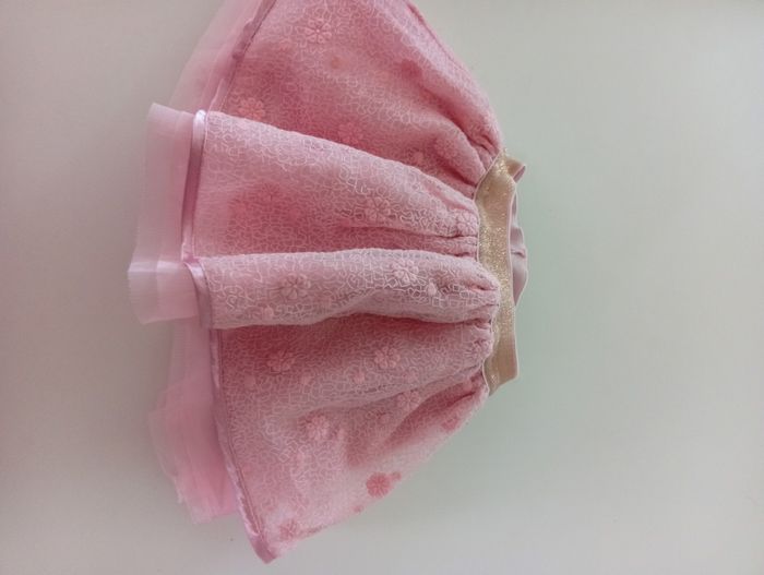 Jupette rose en tulle et tissu orchestra 6mois - photo numéro 2