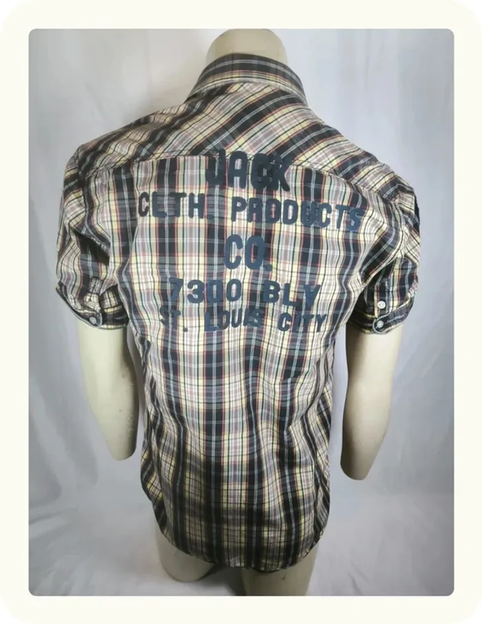 Chemise manches courtes a carreaux Homme Jack & Jones Taille M 38 - photo numéro 4