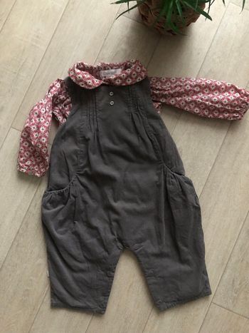 Ensemble gris et rouge fille Obaibi