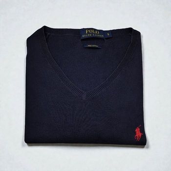 👕 Pull Polo Ralph Lauren – Col V – Pima Cotton – Bleu Marine