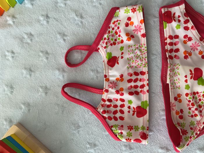 maillot de bain 2 pièces rose et blanc 18 mois pommette - photo numéro 5