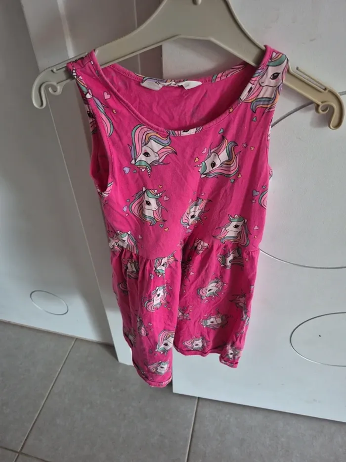 Robe rose licorne 8 ans