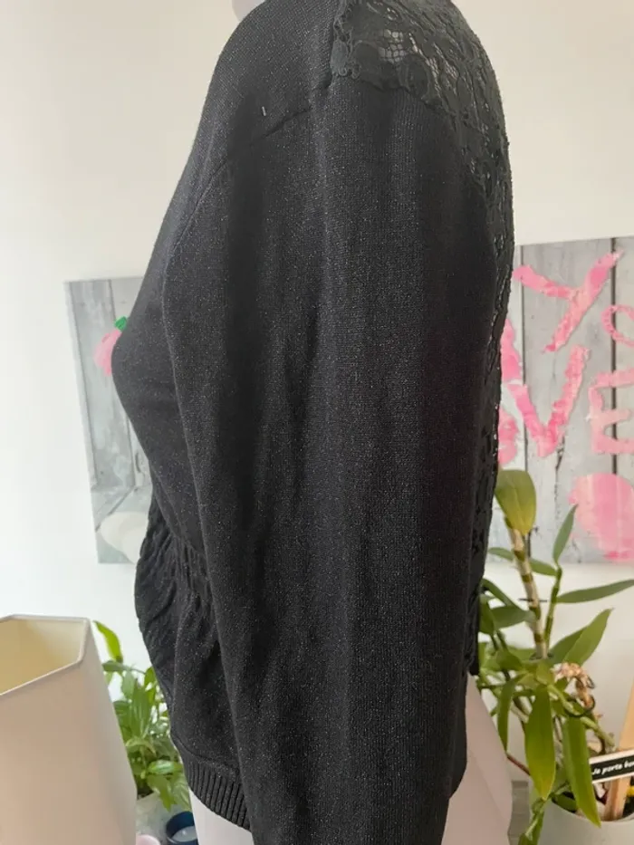 💎Petite pépite, magnifique gilet noir scintillant dos dentelle neuf en 40 de la boutique Breal - photo numéro 4