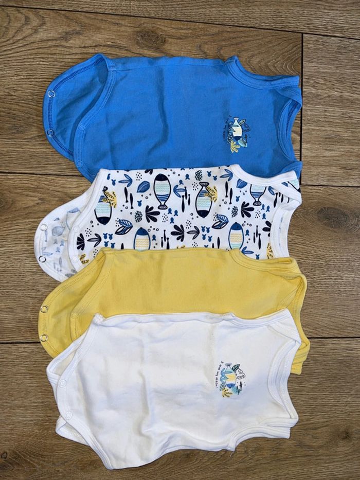 Lot de 4 bodys marcel 3 mois